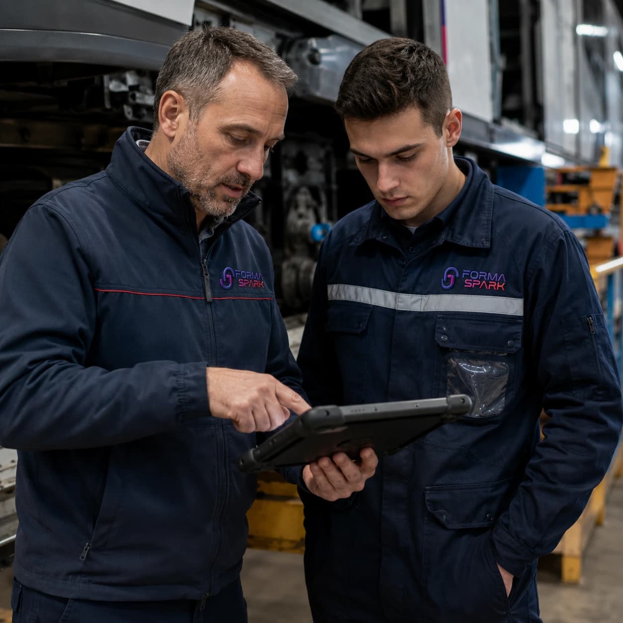 Formateur FormaSpark accompagnant un technicien