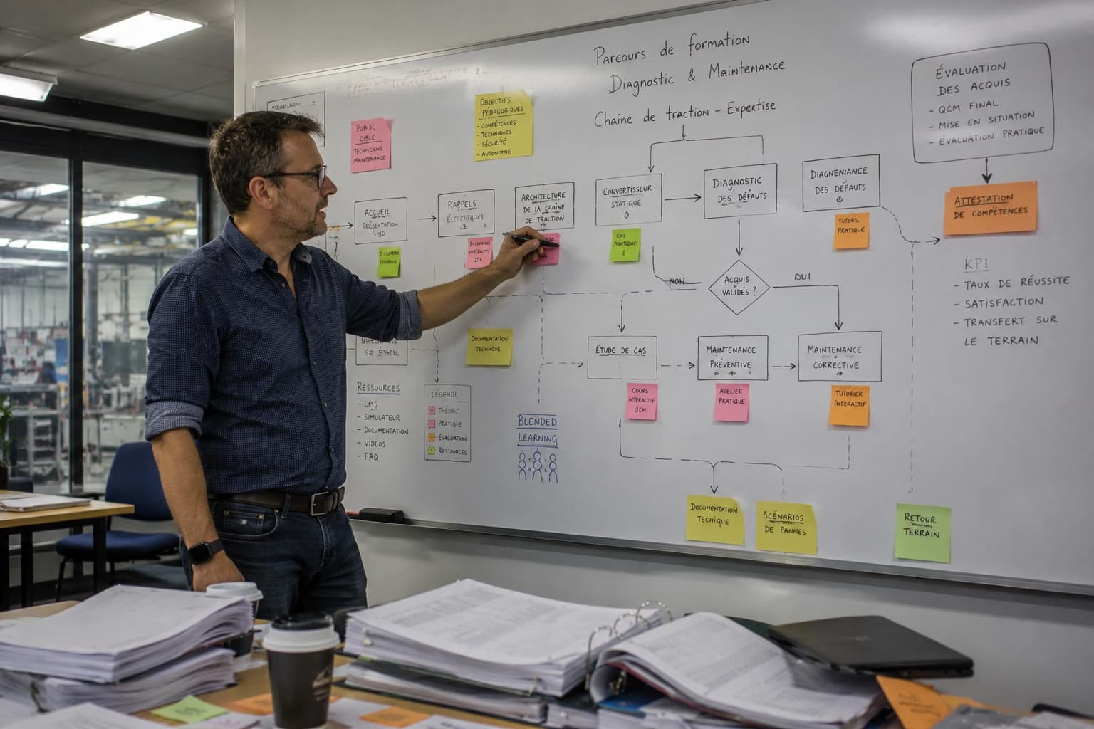 Diagnostic technique servant de base à un dispositif de formation